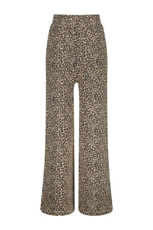 wide leg casual broek bruin