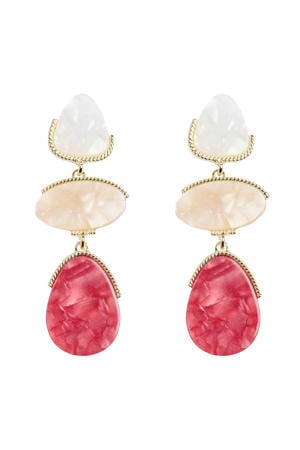oorbellen PCPALINA ecru/roze