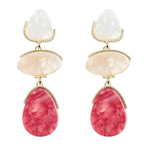 oorbellen PCPALINA ecru/roze