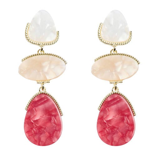 PIECES oorbellen PCPALINA ecru/roze afbeelding