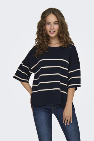 trui donkerblauw fijn gebreid
