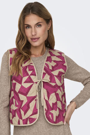 gilet roze quilted
