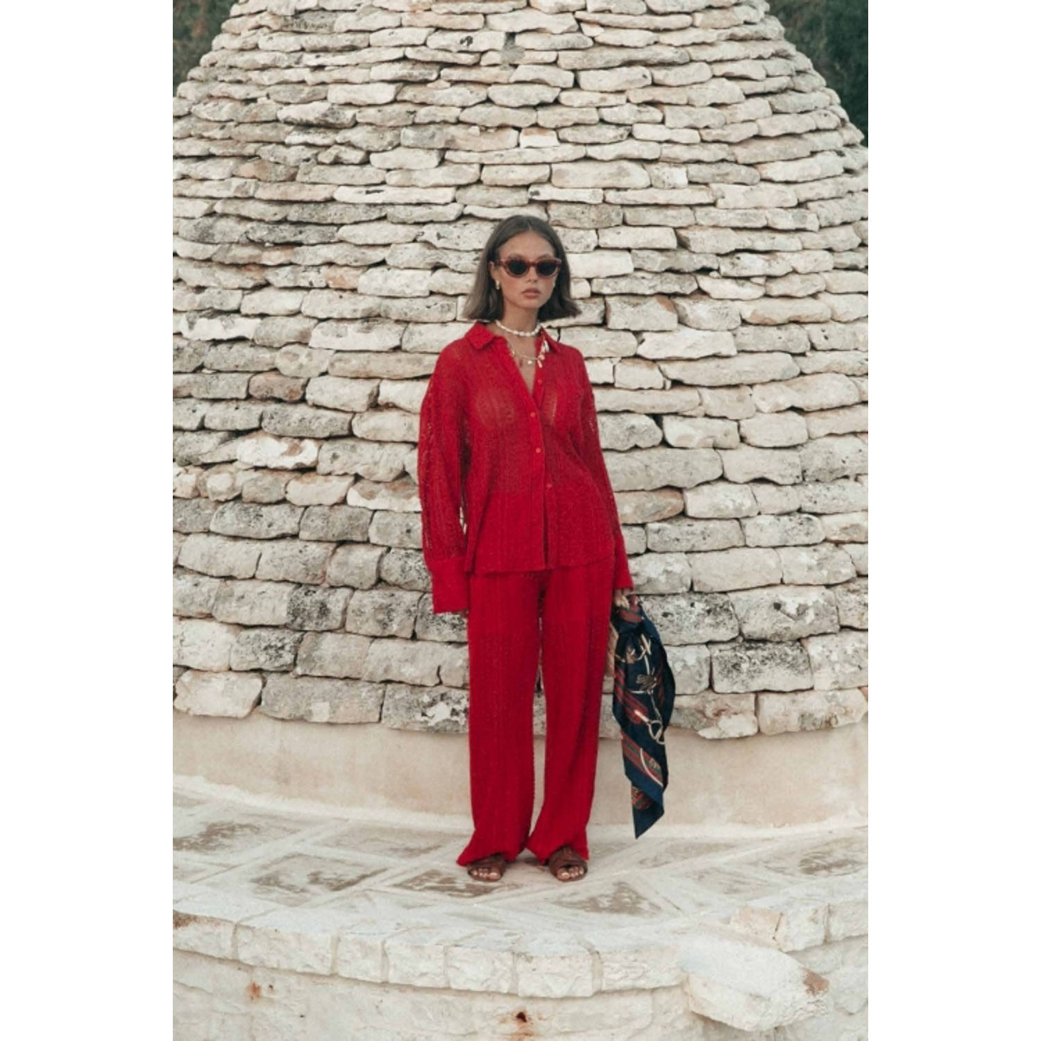 Colourful Rebel blouse rood crochet
