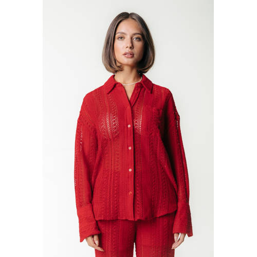 Colourful Rebel blouse rood crochet afbeelding
