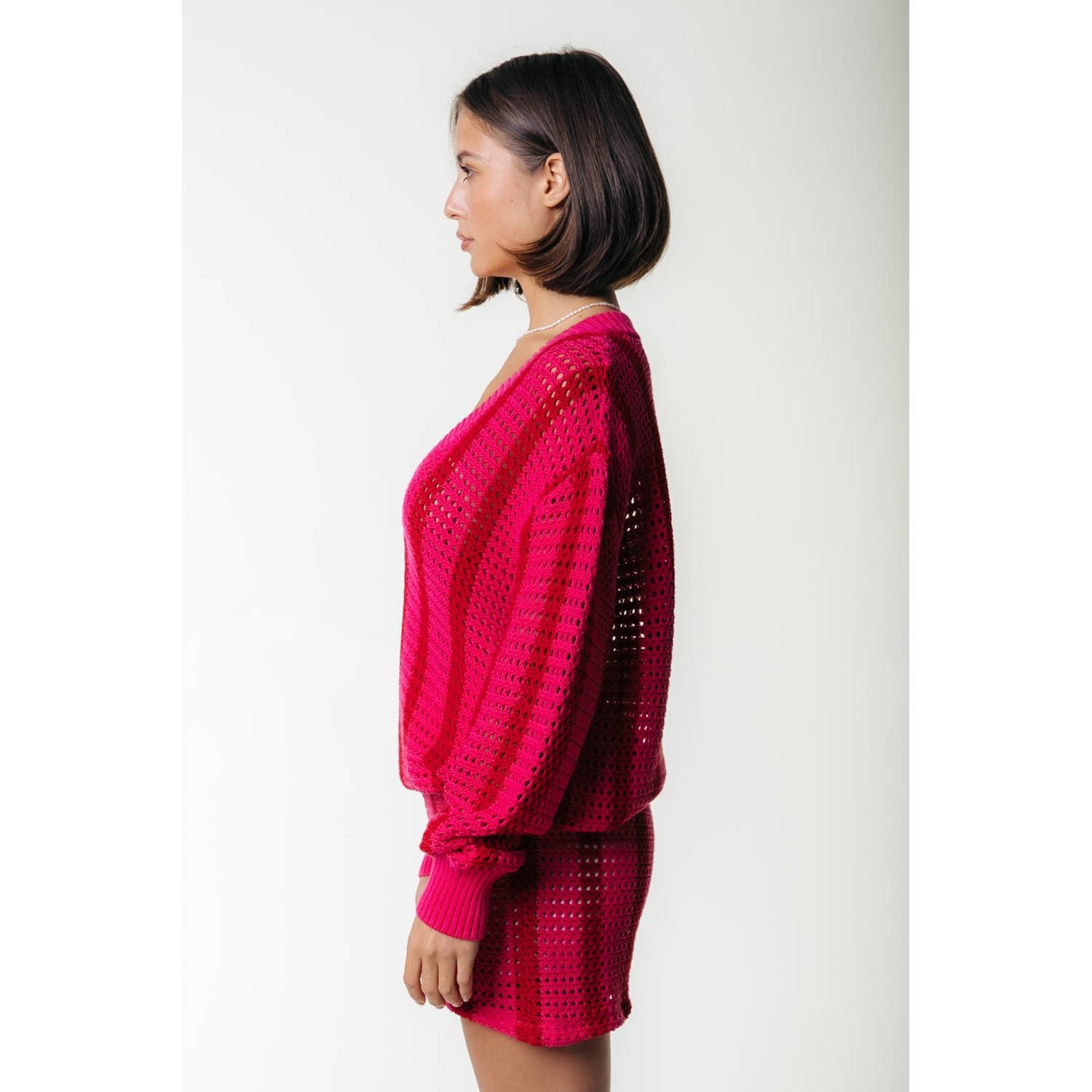 Colourful Rebel slim regular waist casual short roze crochet