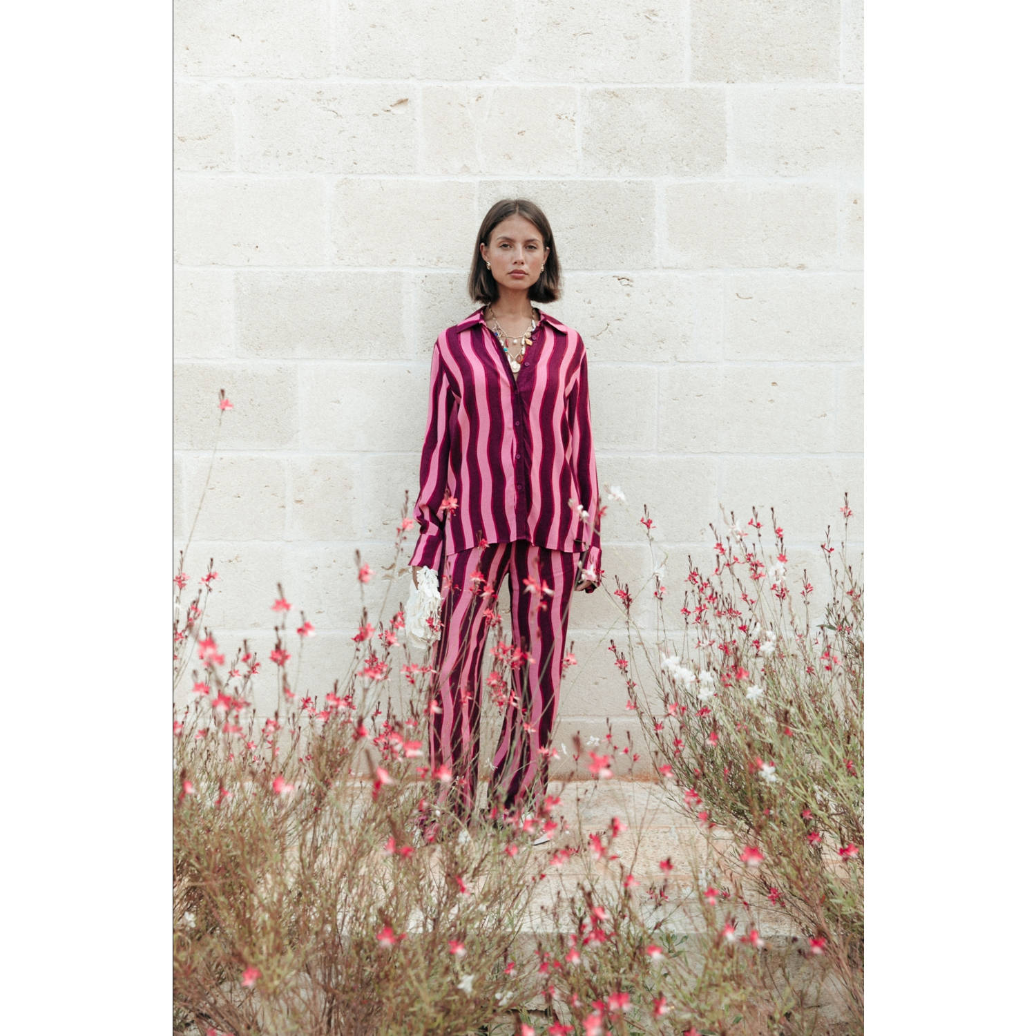 Colourful Rebel straight regular waist broek roze