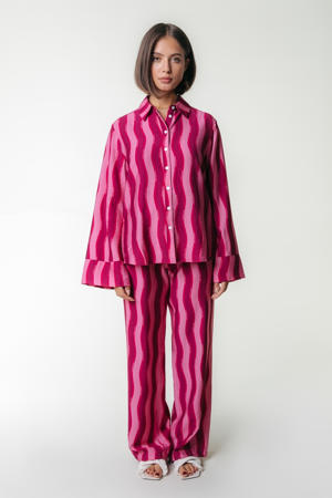straight regular waist broek roze