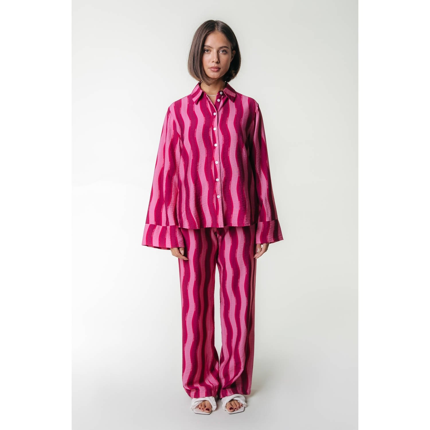 Colourful Rebel straight regular waist broek roze