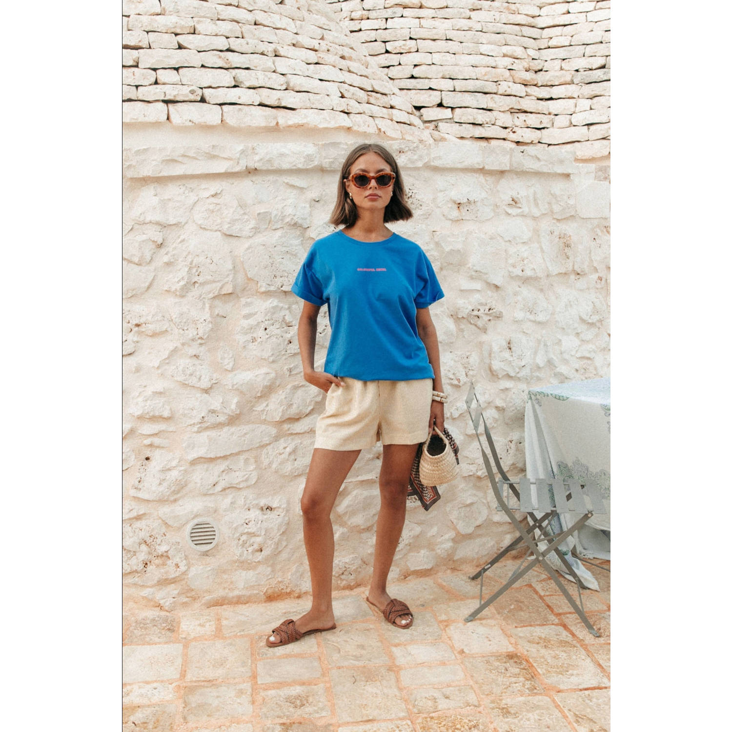 Colourful Rebel T-shirt blauw