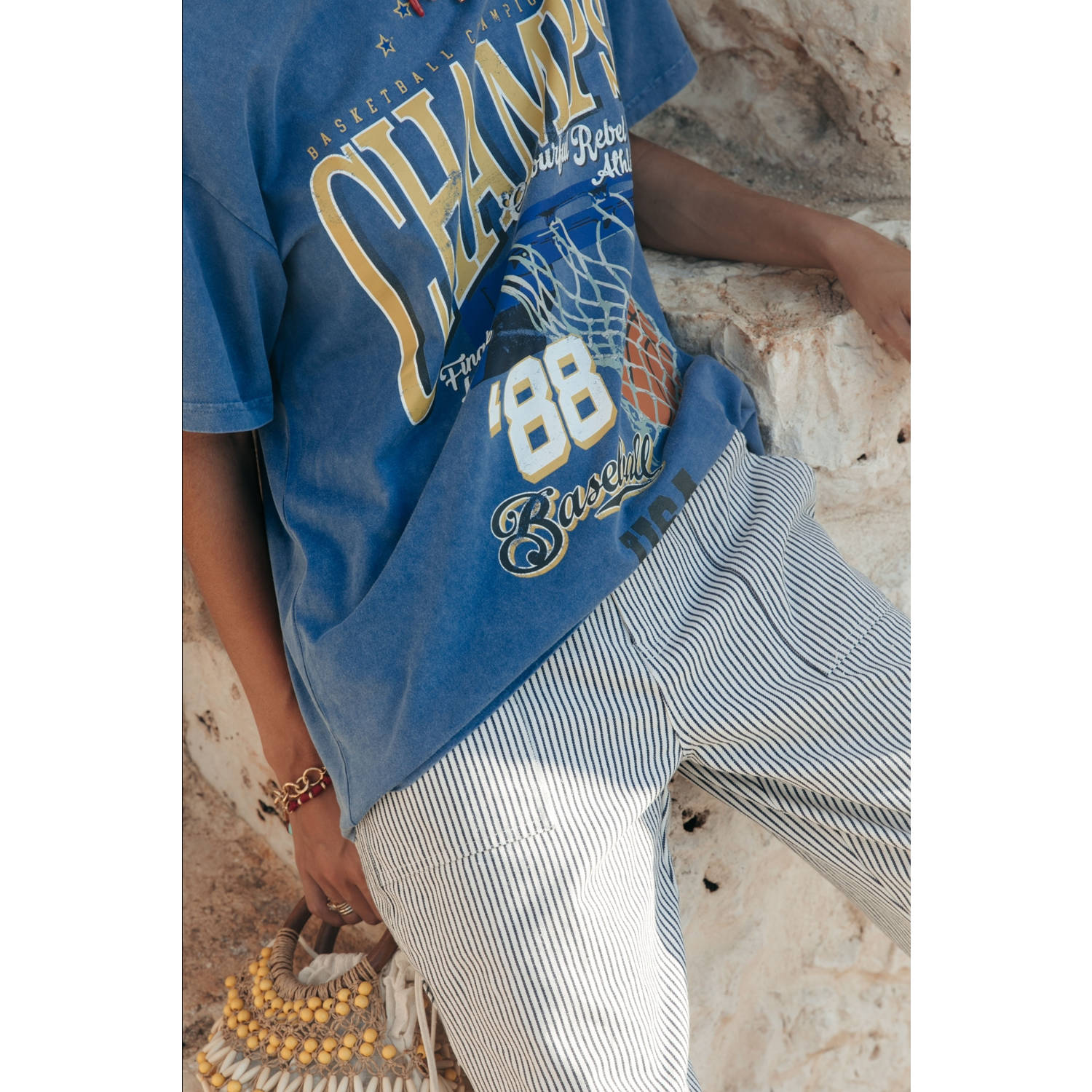 Colourful Rebel T-shirt blauw
