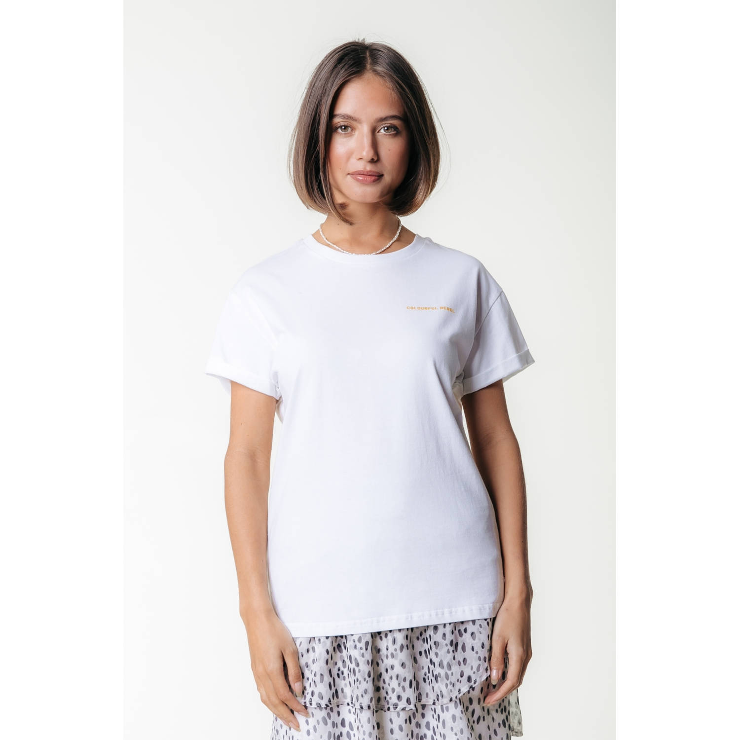 COLOURFUL REBEL Dames Tops & T-shirts Summer Shell Boxy Tee Wit