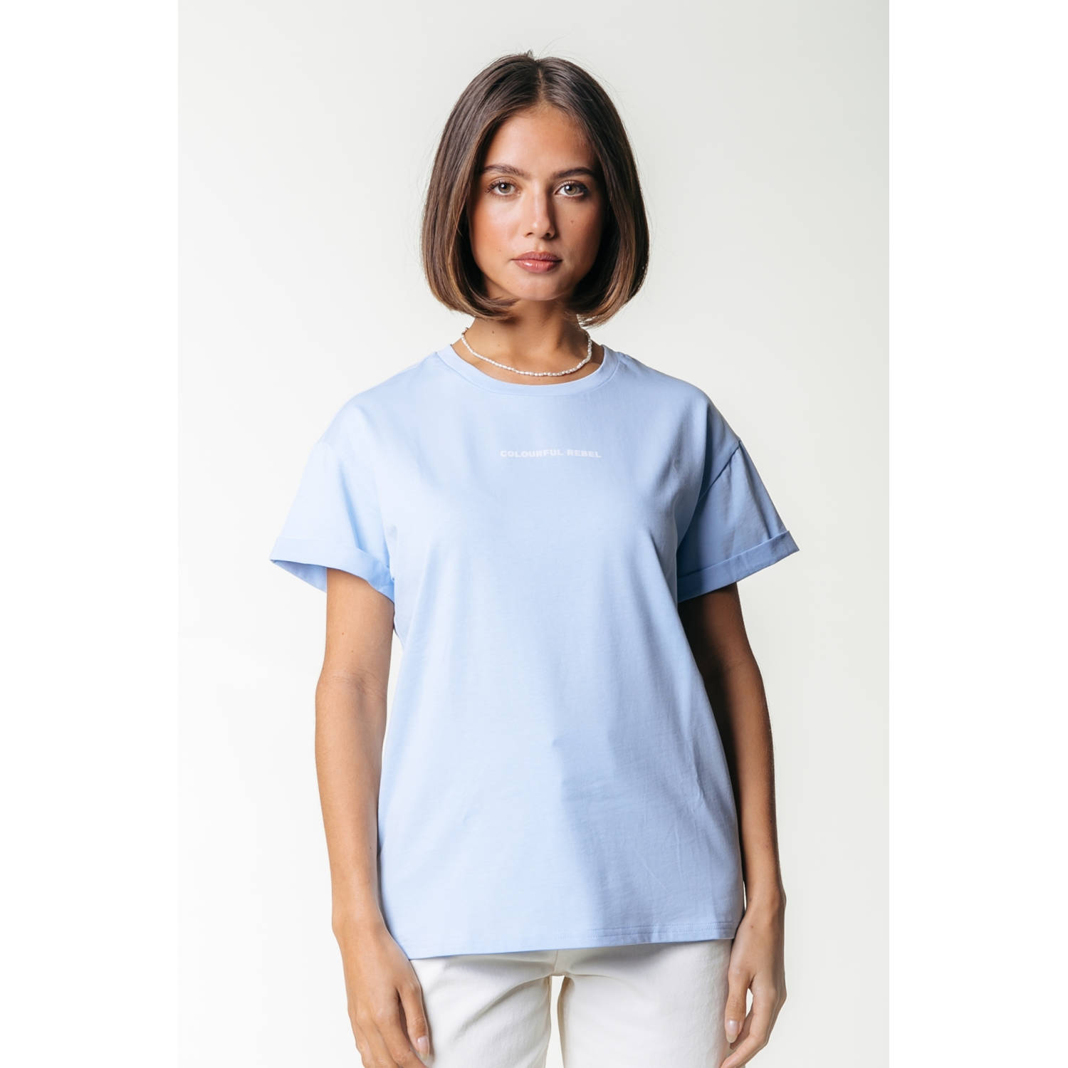 Colourful Rebel T-shirt lichtblauw