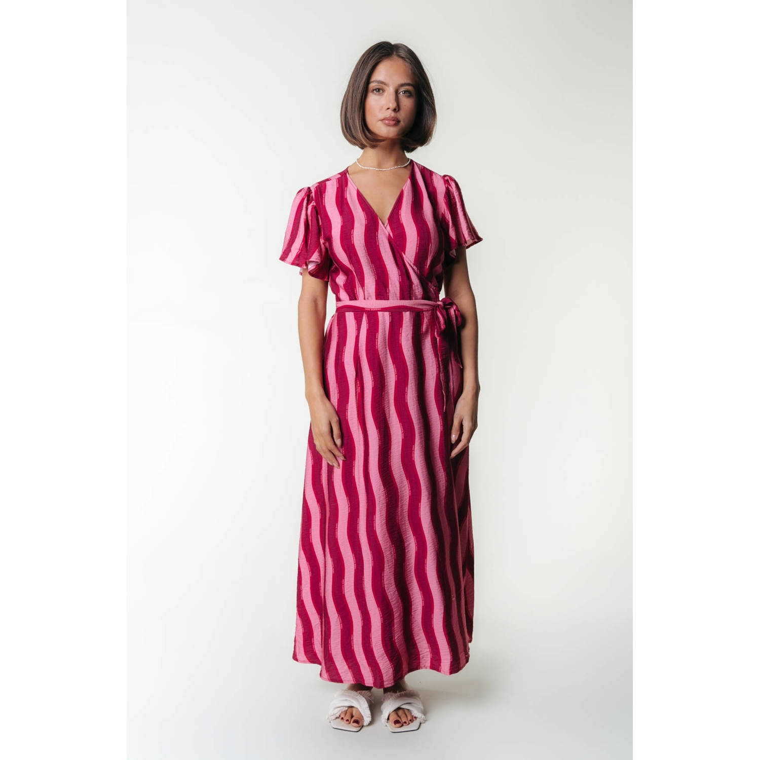 Colourful Rebel wikkel- overslagjurk roze