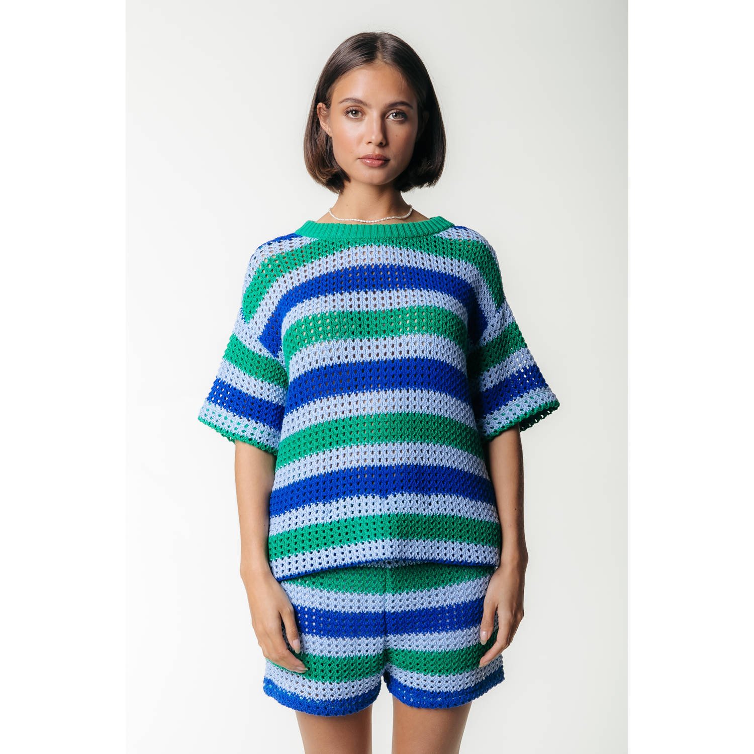 Colourful Rebel top blauw crochet