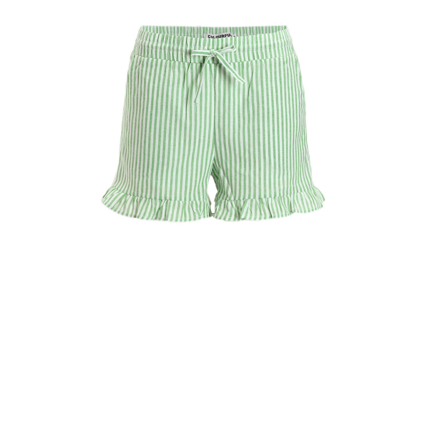 Colourful Rebel casual short groen gestreept