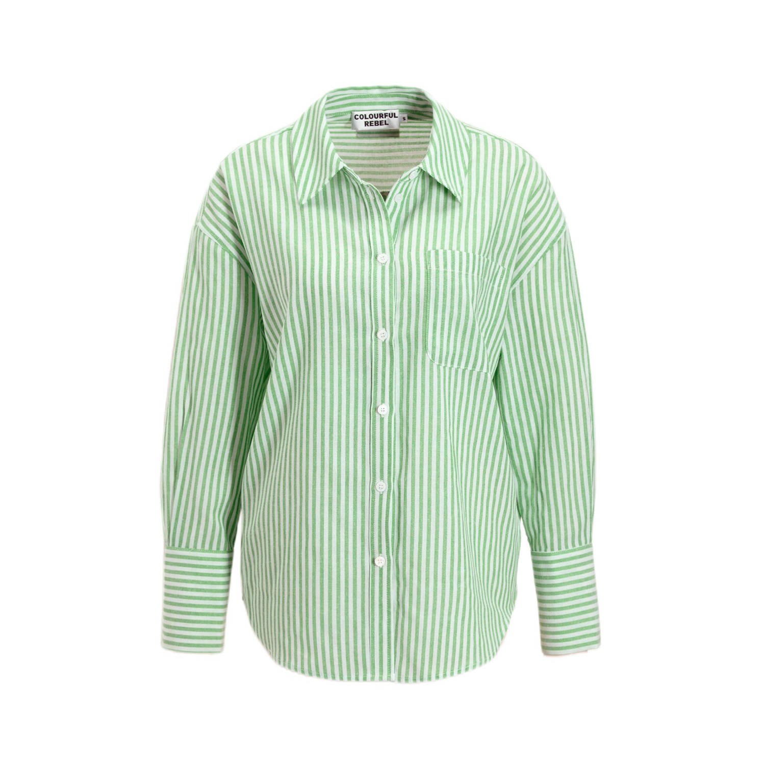 Colourful Rebel blouse groen gestreept