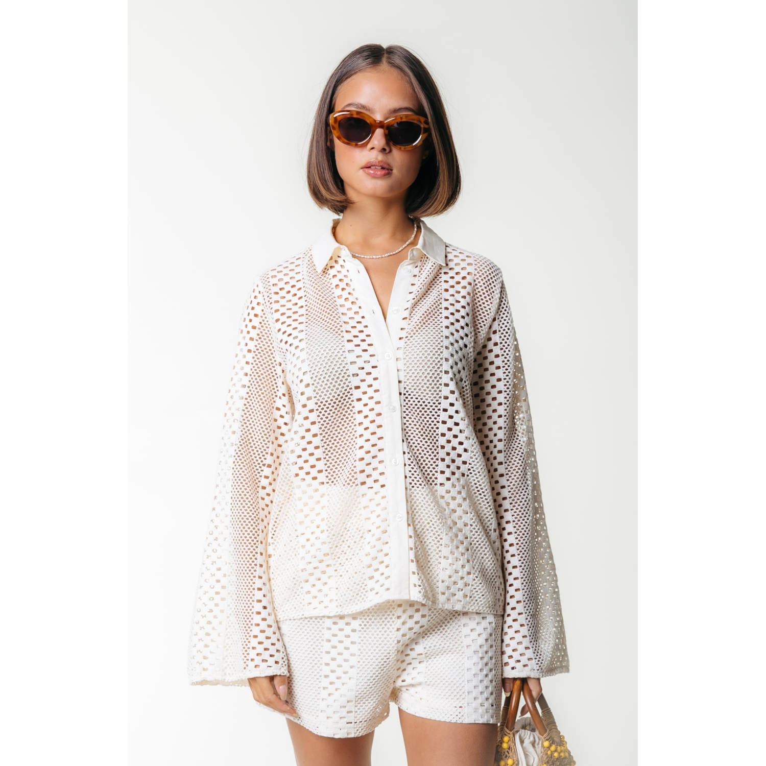 Colourful Rebel blouse ecru crochet