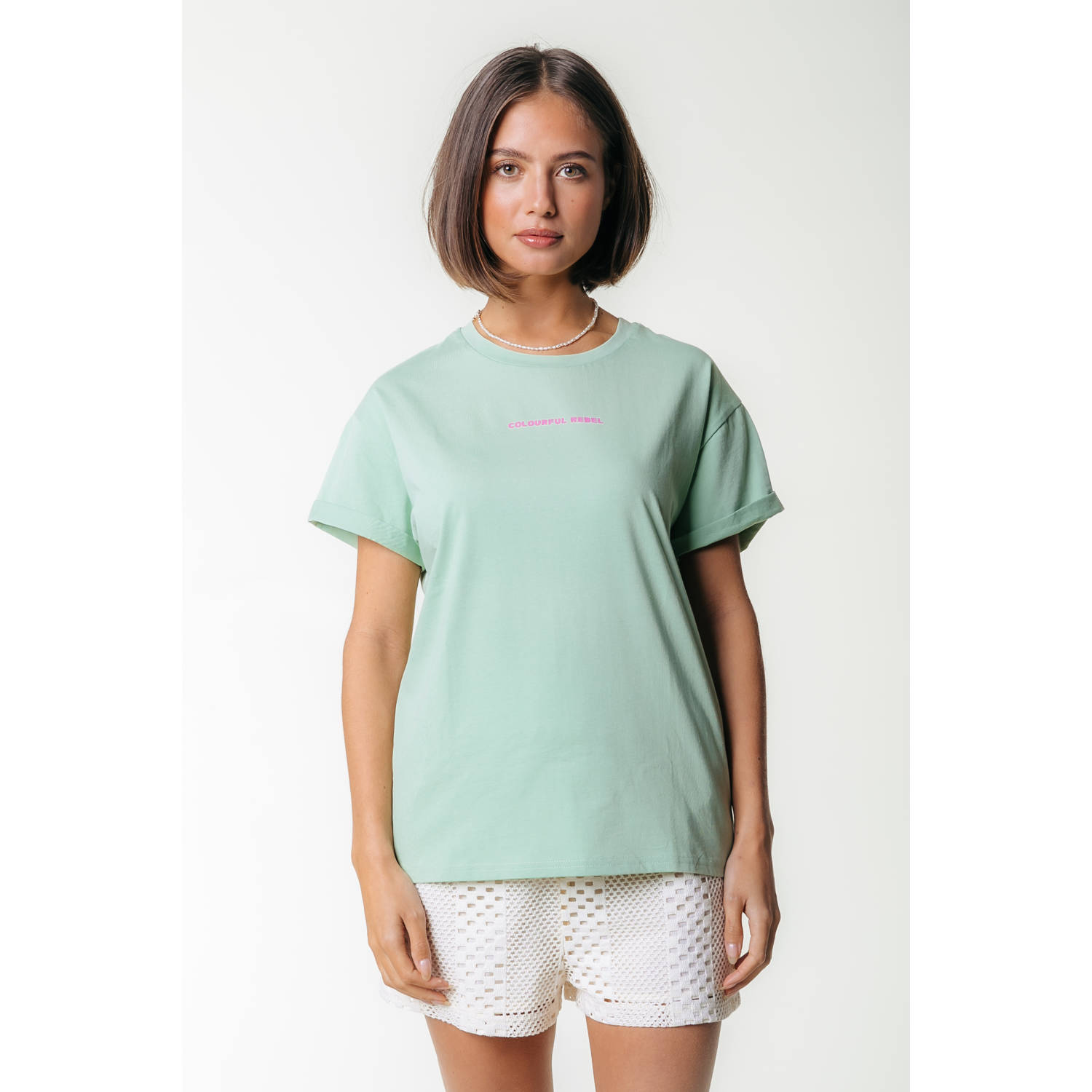 Colourful Rebel T-shirt lichtgroen