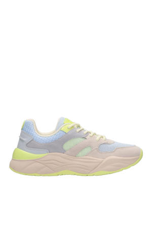 Celest chunky suède sneakers lichtblauw multi