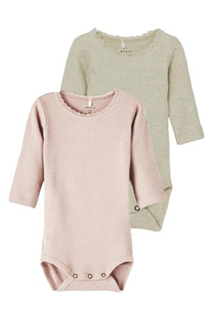 romper - lichtroze/ecru (set van 2)