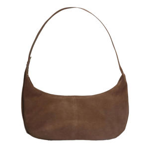 suede schoudertas bruin