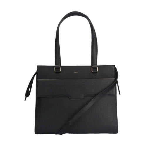 Manfield leren shopper zwart afbeelding
