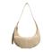 Manfield suede schoudertas beige