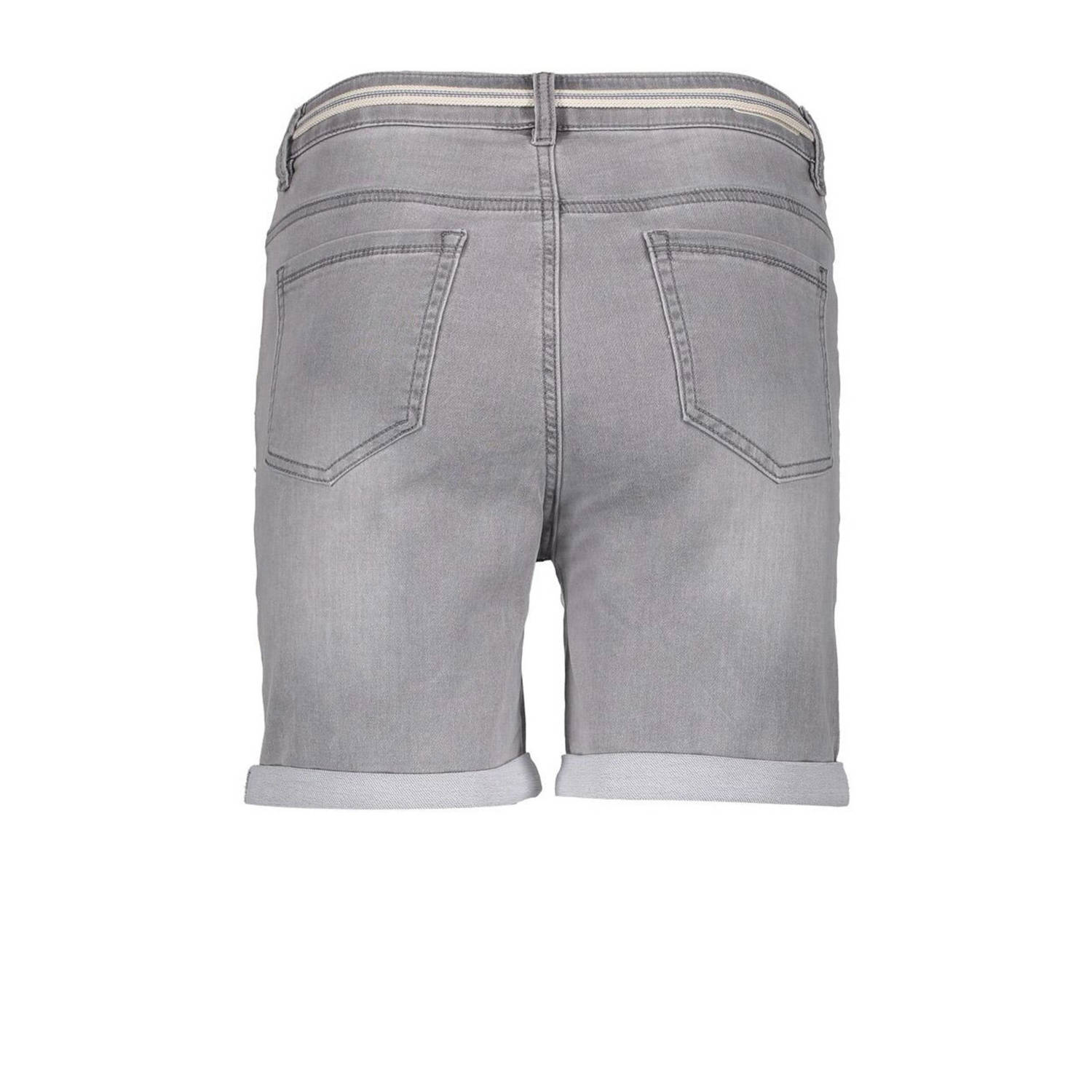 Geisha slim regular waist denim short grey denim