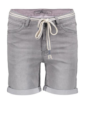 slim regular waist denim short grey denim