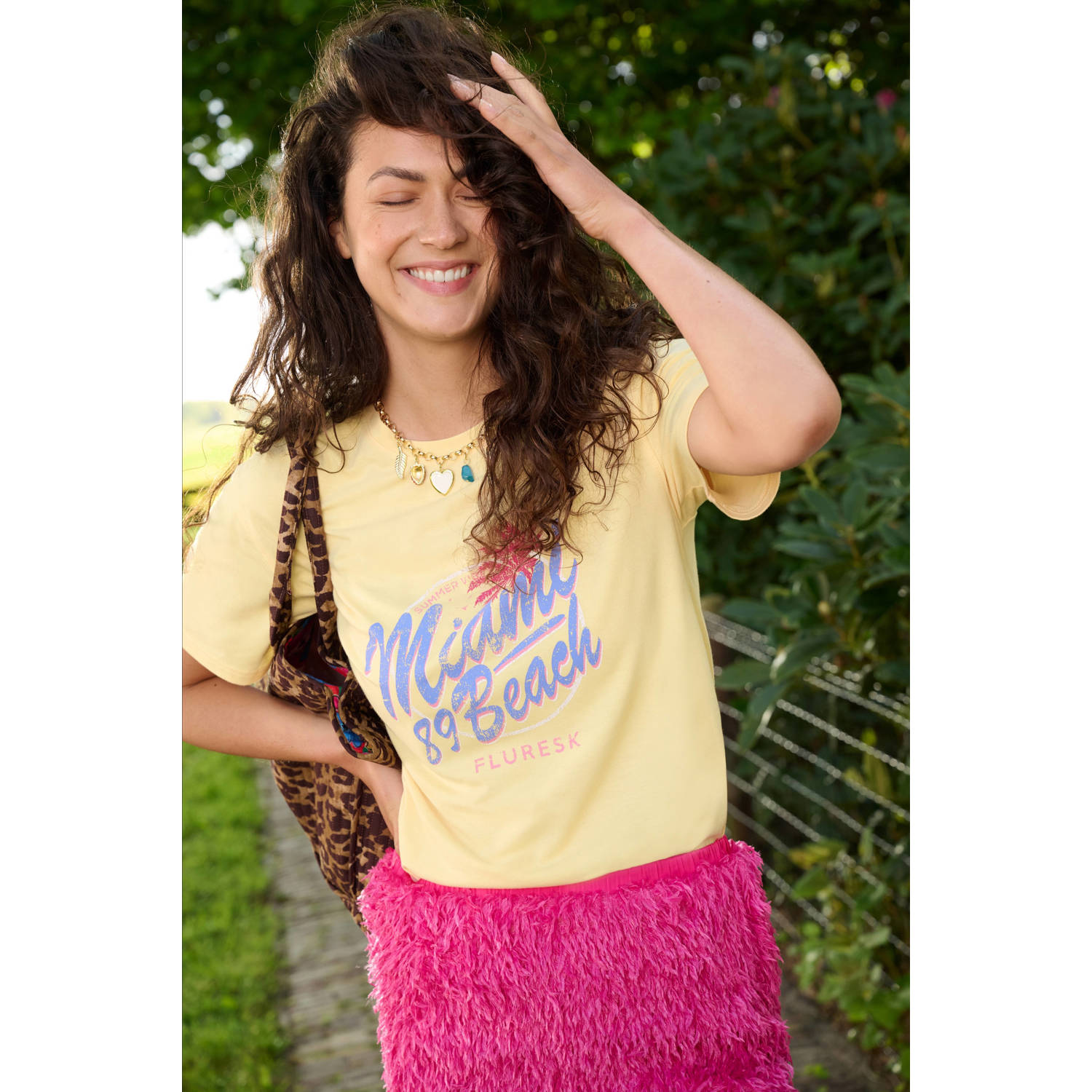 FLURESK T-shirt lichtgeel