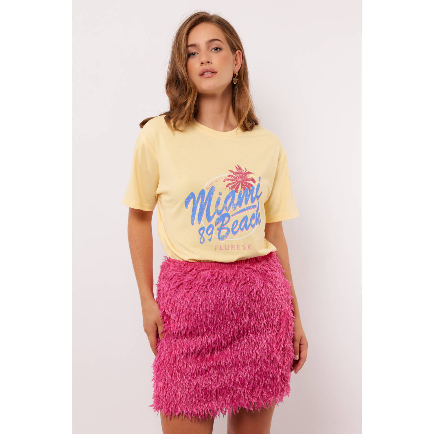 FLURESK T-shirt lichtgeel