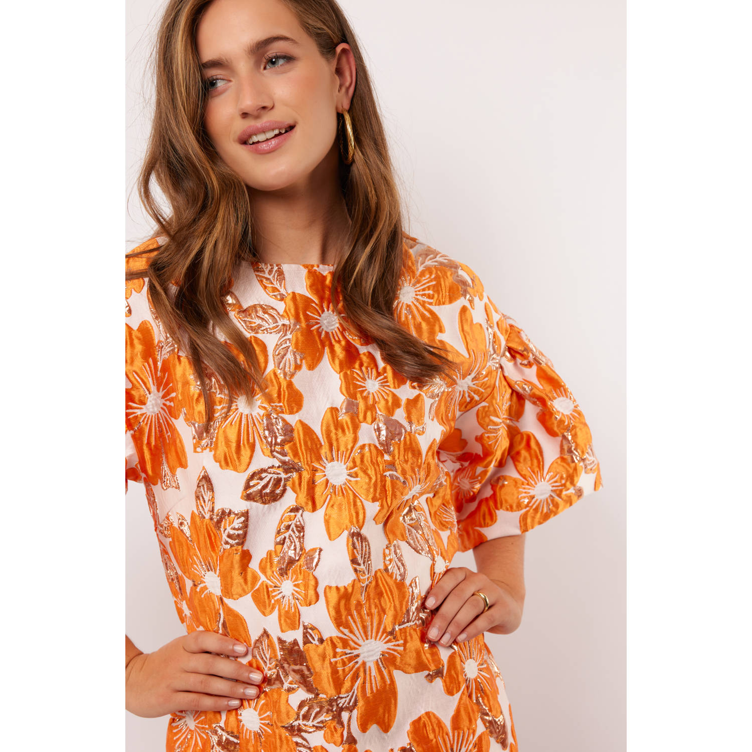 FLURESK korte jurk oranje