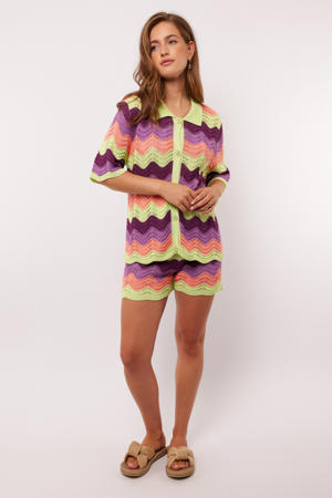 straight regular waist casual short multi crochet