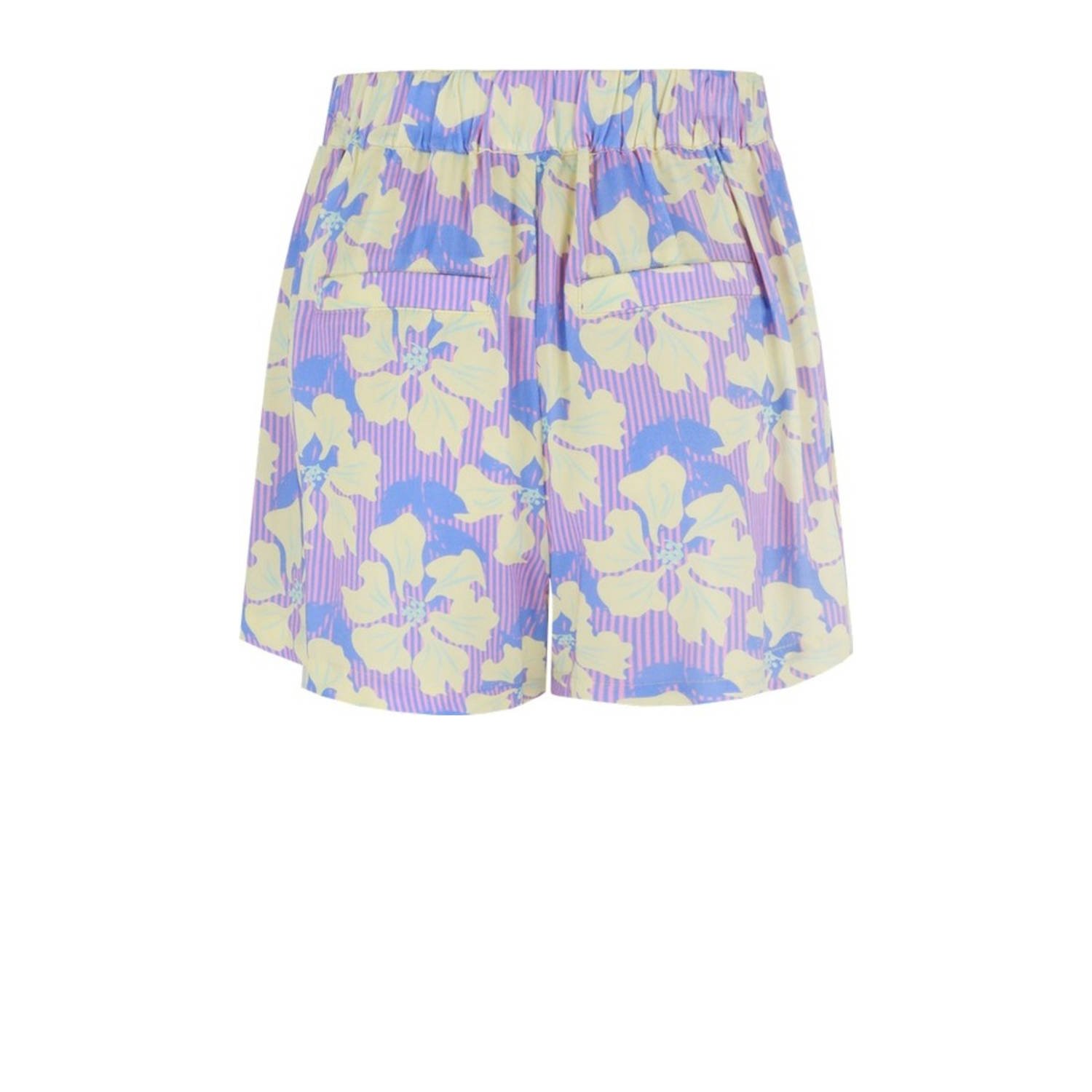 FLURESK wide leg regular waist casual short paars