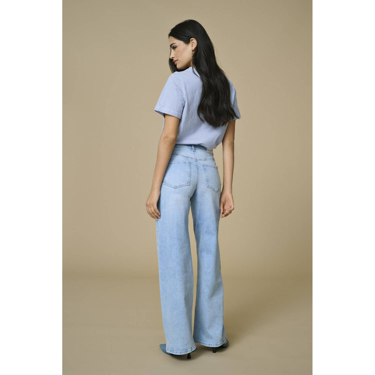 JDY high waist wide leg jeans light blue denim