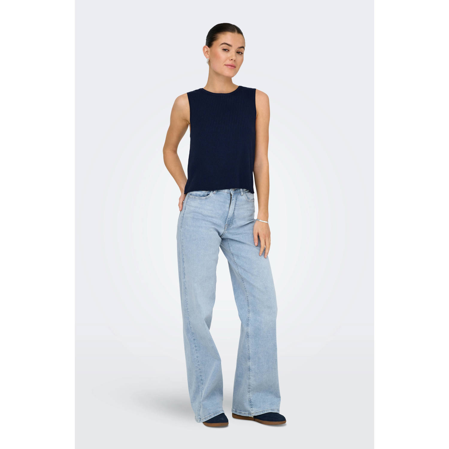 JDY High-waist jeans FELINA-FINA HW WIDE JNS LBD DNM NOOS