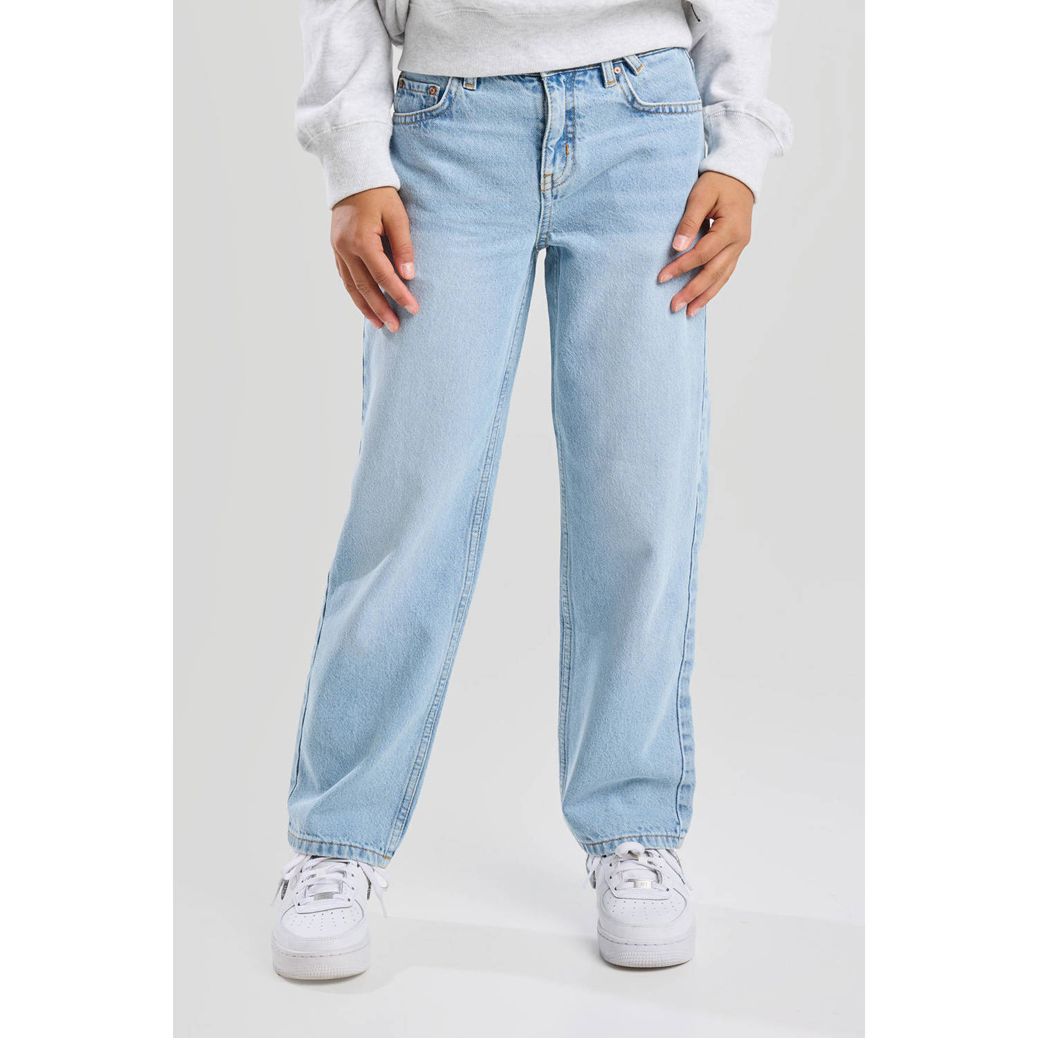 America Today low waist loose fit jeans light blue denim