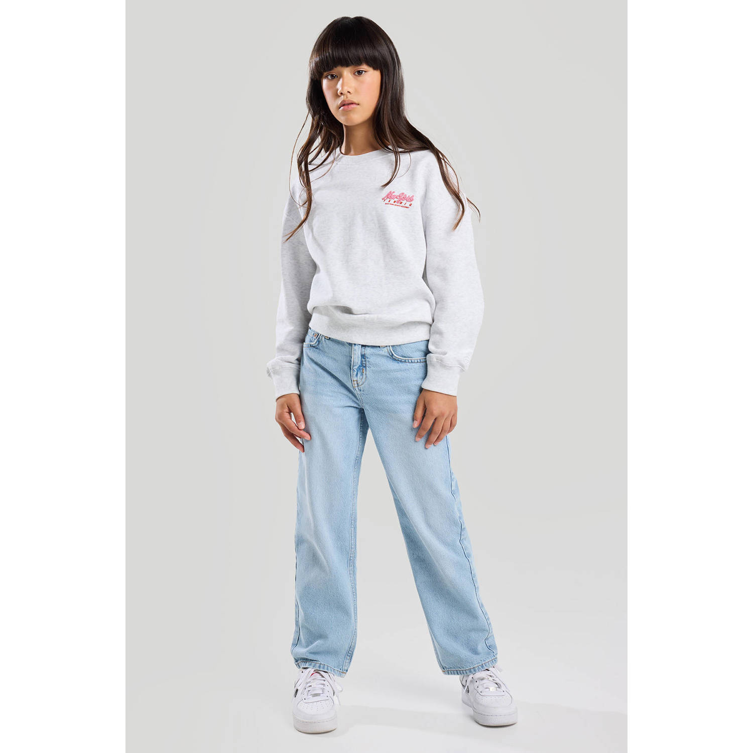 America Today low waist loose fit jeans light blue denim