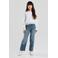 America Today low waist loose fit jeans medium blue denim