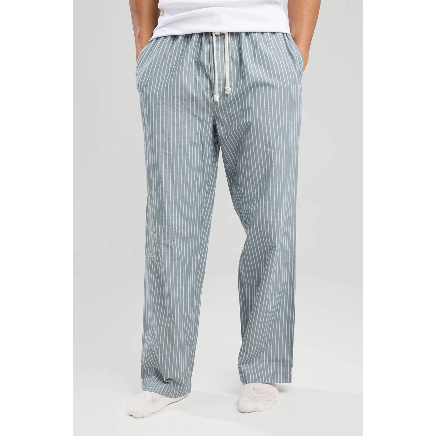 America Today pyjamabroek Lio blauw wit