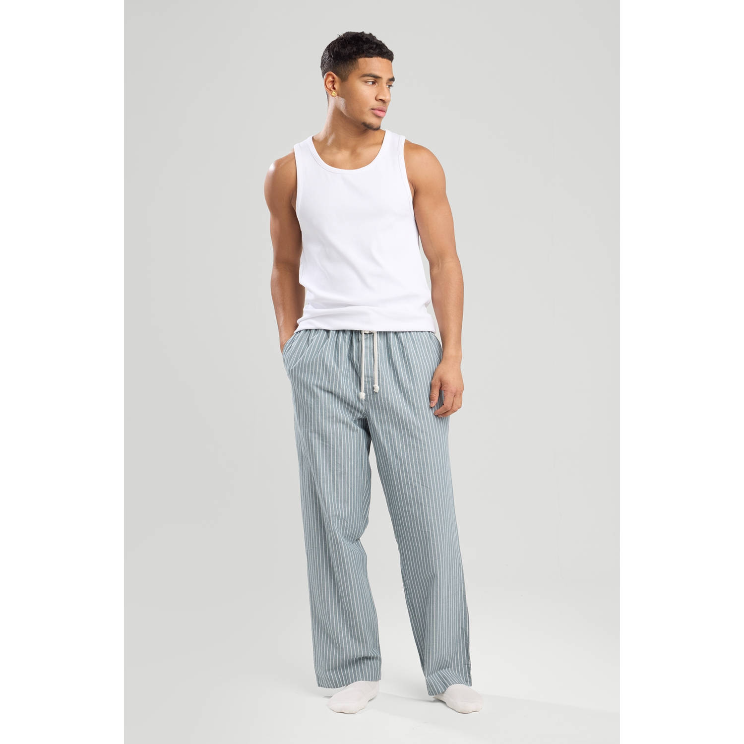 America Today pyjamabroek Lio blauw wit