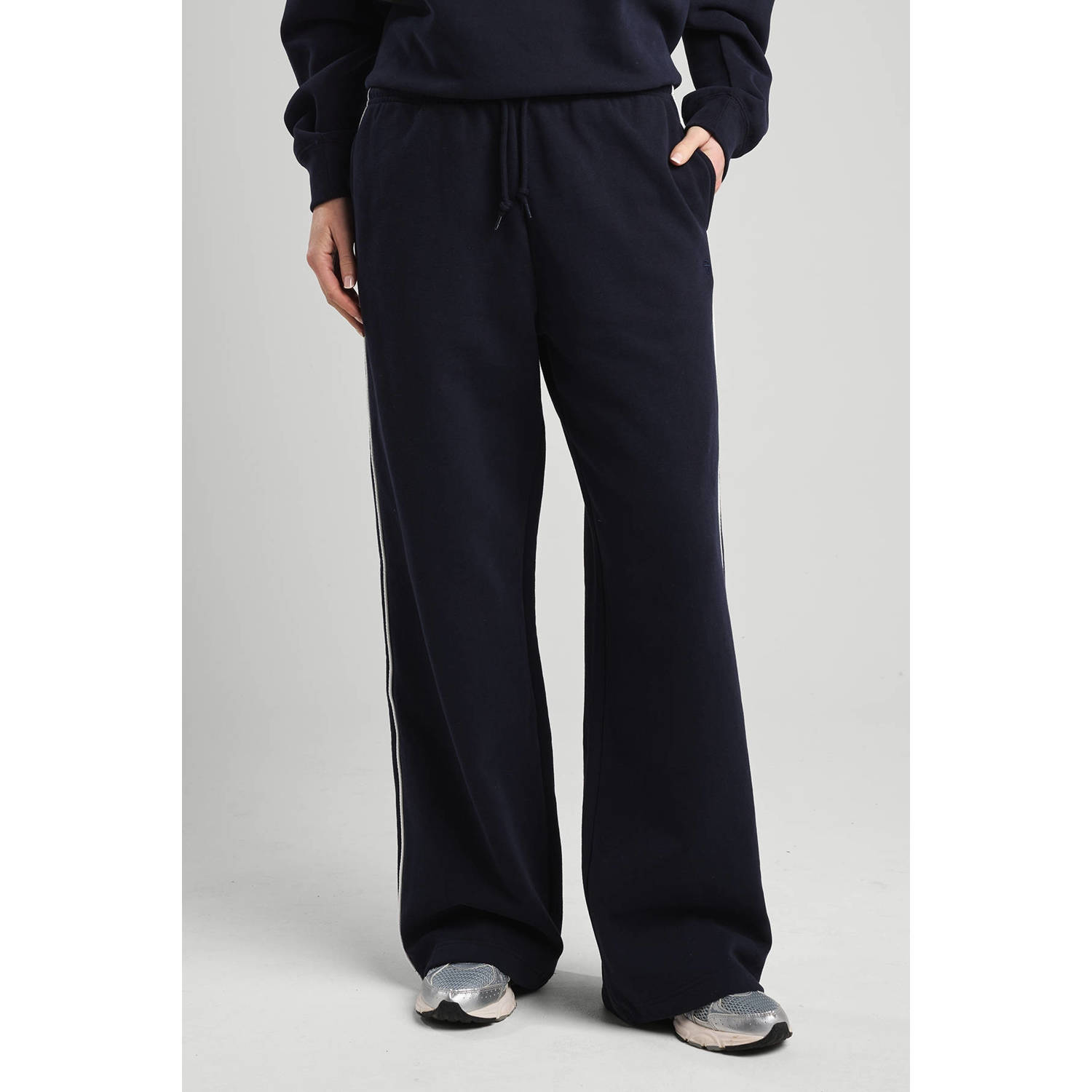 America Today regular waist casual broek donkerblauw