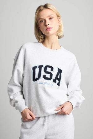 sweater lichtgrijs melange