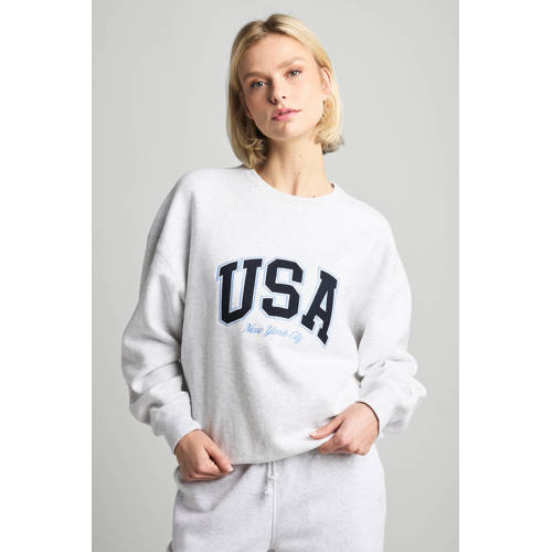 America Today sweater lichtgrijs afbeelding