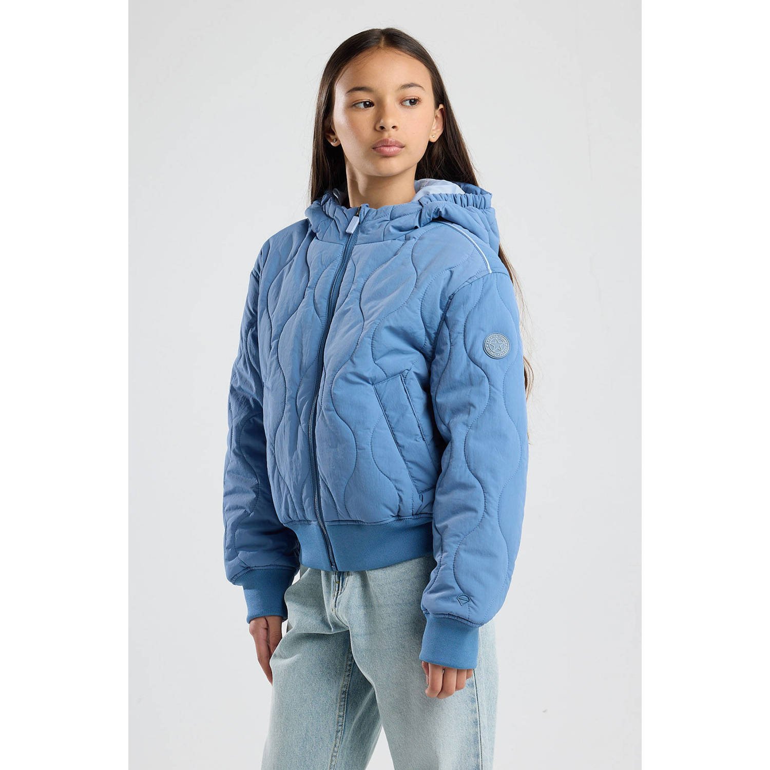 America Today gewatteerde jas blauw