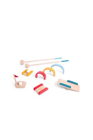 Golf set van hout met obstakels Golf set van hout met obstakels