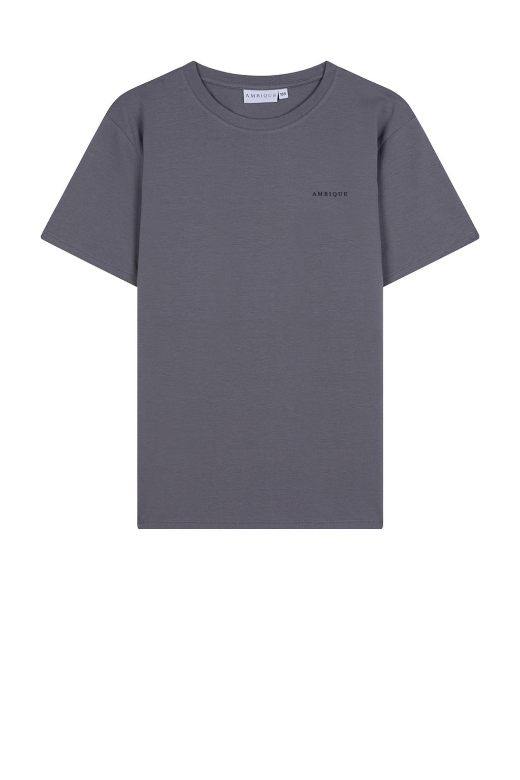 Grijze jongens Ambique -shirt van katoen met logo dessin, korte mouwen en ronde hals
