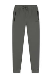 thumbnail: Donkergroene jongens Ambique slim sweatpant van katoen met regular waist, elastische tailleband met koord en logo dessin