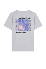 thumbnail: Grijze jongens Ambique t-shirt van stretchkatoen met backprint, korte mouwen en ronde hals