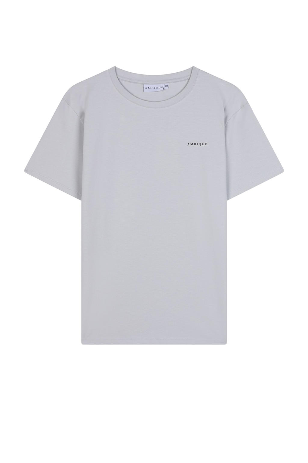 Grijze jongens Ambique T-shirt van stretchkatoen met backprint, korte mouwen en ronde hals